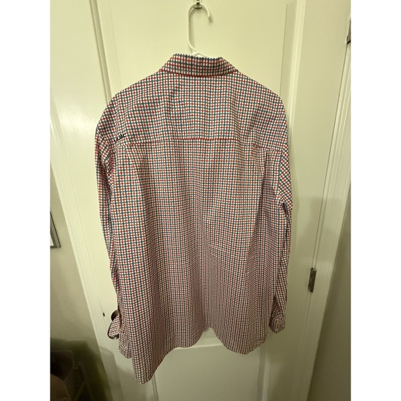 HUK Performance Fishing Button Down Shirt Red Blue Plaid Long Sleeve Men XL - Picture 3 of 16